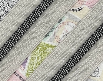 Silver Zipper Tape with Gunmetal Nylon Coils | Size #5 | Zipper by the Yard