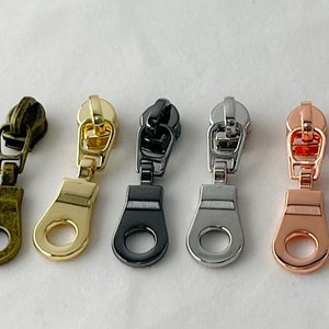 Size #3 Donut Zipper Pulls: Nylon Coil, Non-Locking - 5 Pack