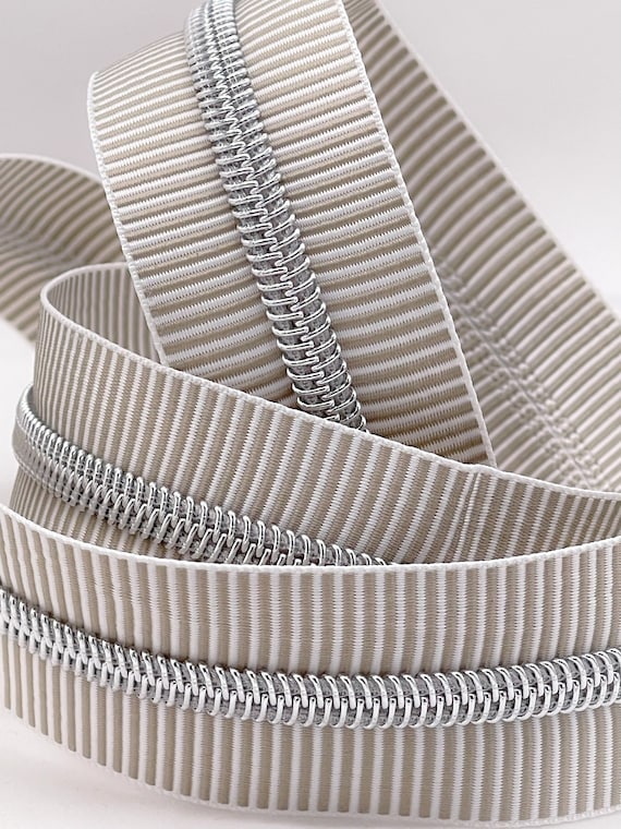 Silver Zipper Tape with Silver Coil (#5)