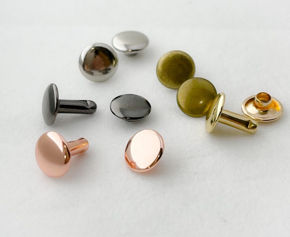 9mm Double Cap Rivets, Rose Gold Rivets, Silver Rivets, Gold Rivets, Metal  Button, Bag Hardware, Double Cap Round Rivets, Pack of 20/50/100 