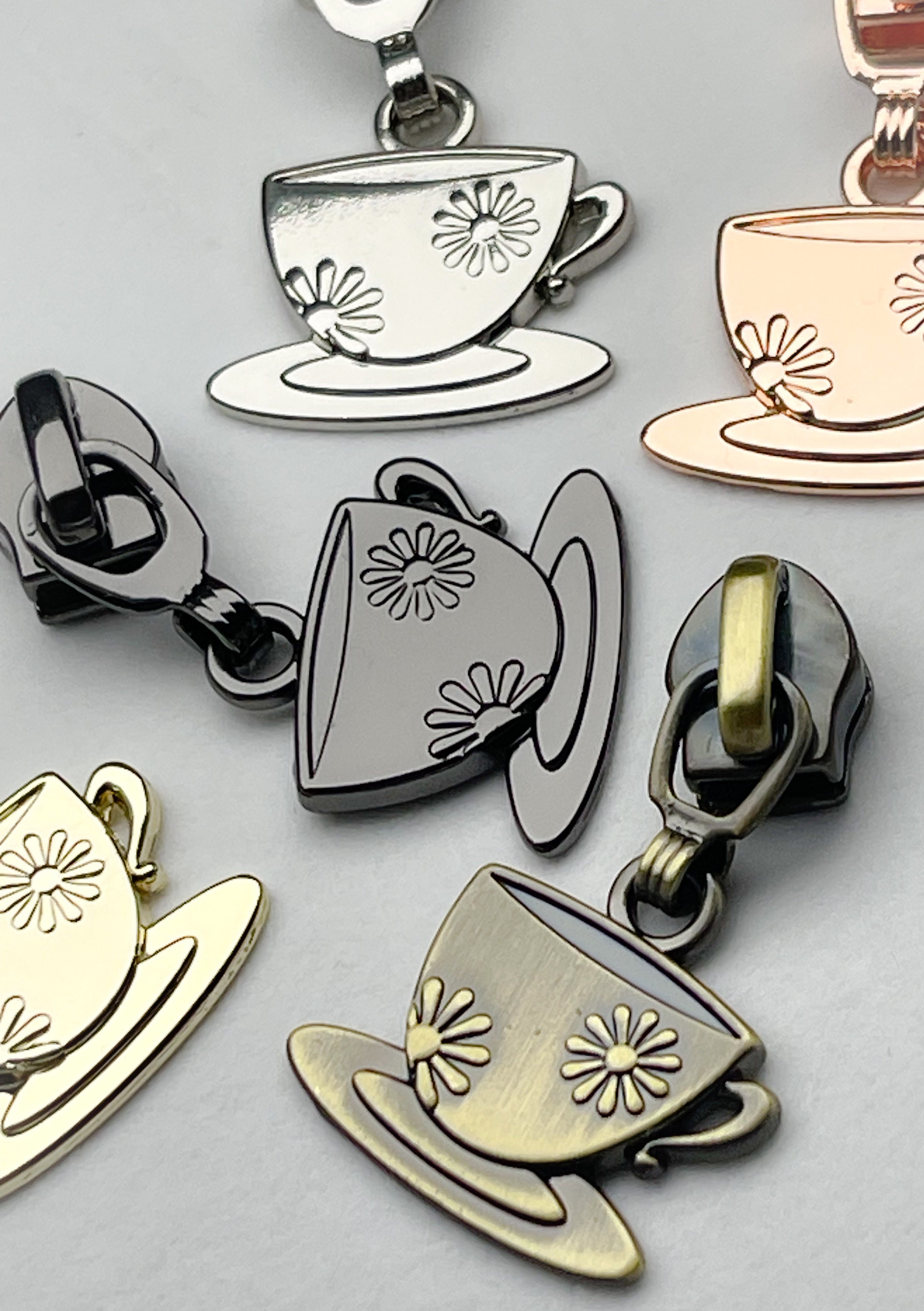 Teacup Nylon Zipper Pulls Size #5 Pack of