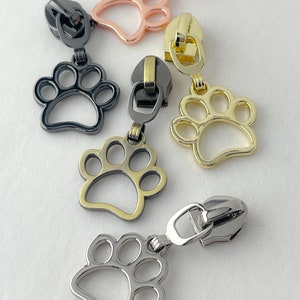 Pawprint | Nylon Zipper Pulls | Size #5 | Pack of 5