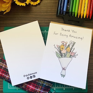 Carte de vœux de remerciement | Cadeau d’ami | Carte d’illustration | Carte d’anniversaire | Offrez des soins | Rétablissez-vous | Anniversaire