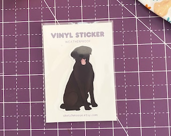 Pegatina de laboratorio negro / resistente a la intemperie / laminado brillante / mascota / pegatina de perro / labrador negro