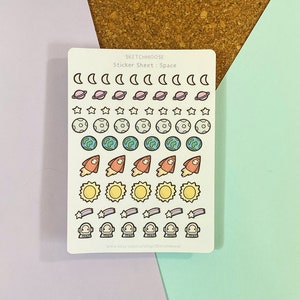 RUIMTESTICKERBLAD | Plannerstickers | Bulletjournaal | Bujo |