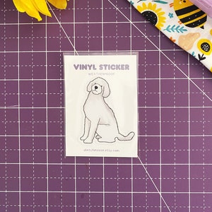 Sticker caniche blanc | Preuve des intempéries | Stratifié brillant | Animal de compagnie | autocollant chien | Caniche
