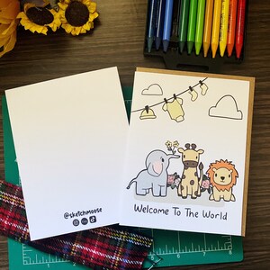 Carte de vœux bébé | Cadeau d’ami | Carte d’illustration | Carte d’anniversaire | Offrez des soins | Guérir