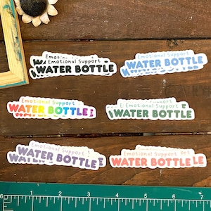 Adhesivo para botella de agua con mensaje de apoyo emocional / Resistente a la intemperie / Laminado brillante /