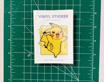Pikachu Adesivo | Picar | À prova de intempéries | Laminado Brilhante | Arte kawaii