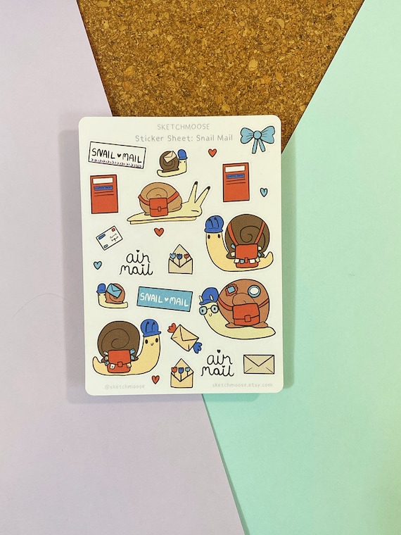 Snail Mail STICKER SHEET | Post Crossing | Bullet Journal | Bujo | postal stickers