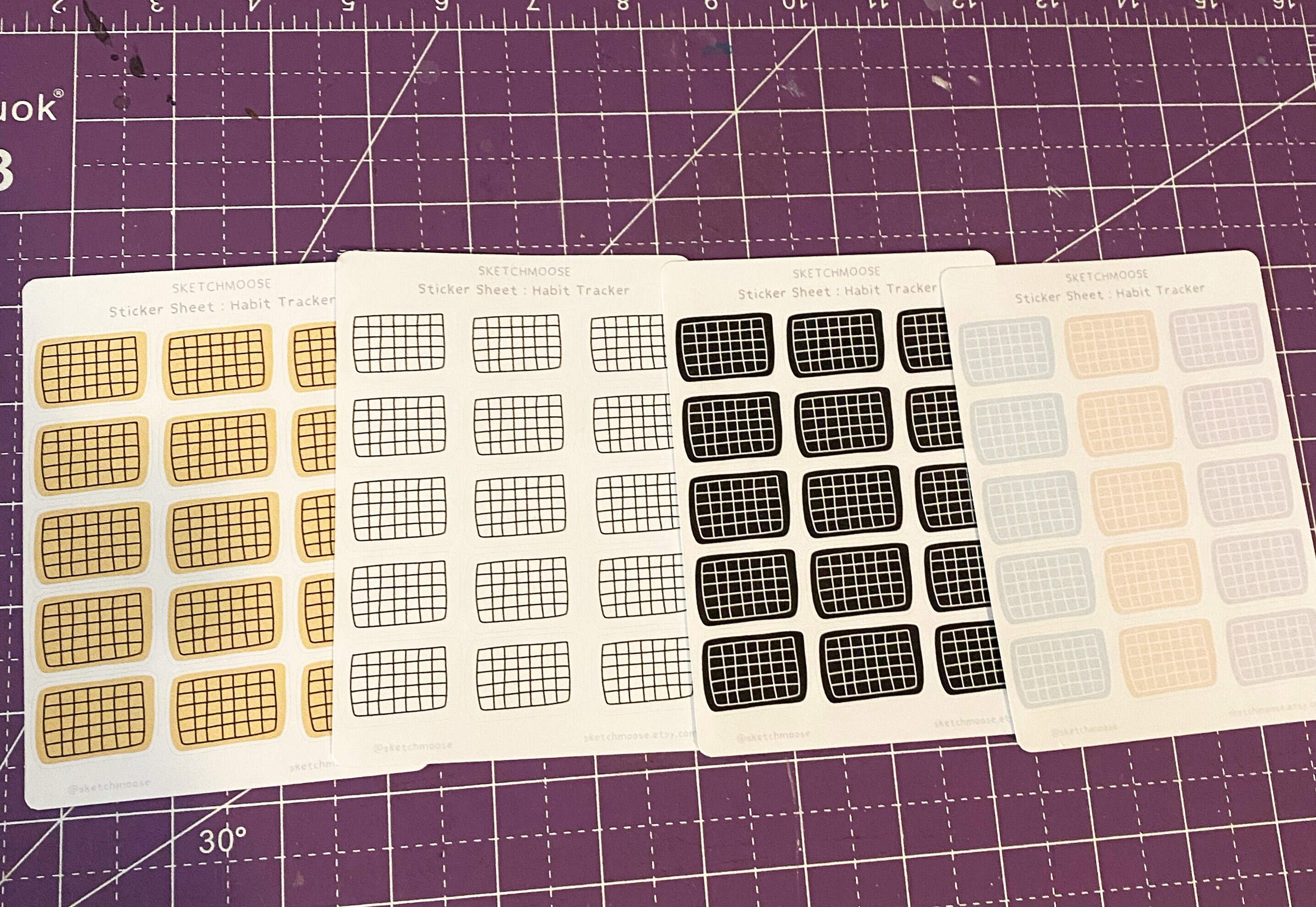 Habit Tracker STICKER SHEET | Aesthetic Planner Stickers | Bullet ...
