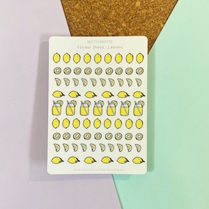 Lemons STICKER SHEET | Aesthetic Planner Stickers | Bullet Journal | Bujo |