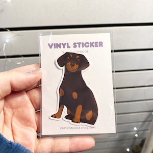 Sticker teckel noir | Preuve des intempéries | Stratifié brillant | Animal de compagnie | autocollant chien | Chien viennois