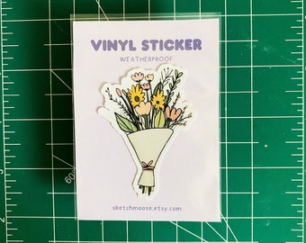 Floral Bouquet Sticker | Flower | Weather Proof | Glossy Laminate |