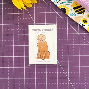Dunkler Golden Retriever Sticker | Wetterfest | Glänzendes Laminat | Haustier | Hunde Sticker | Goldie