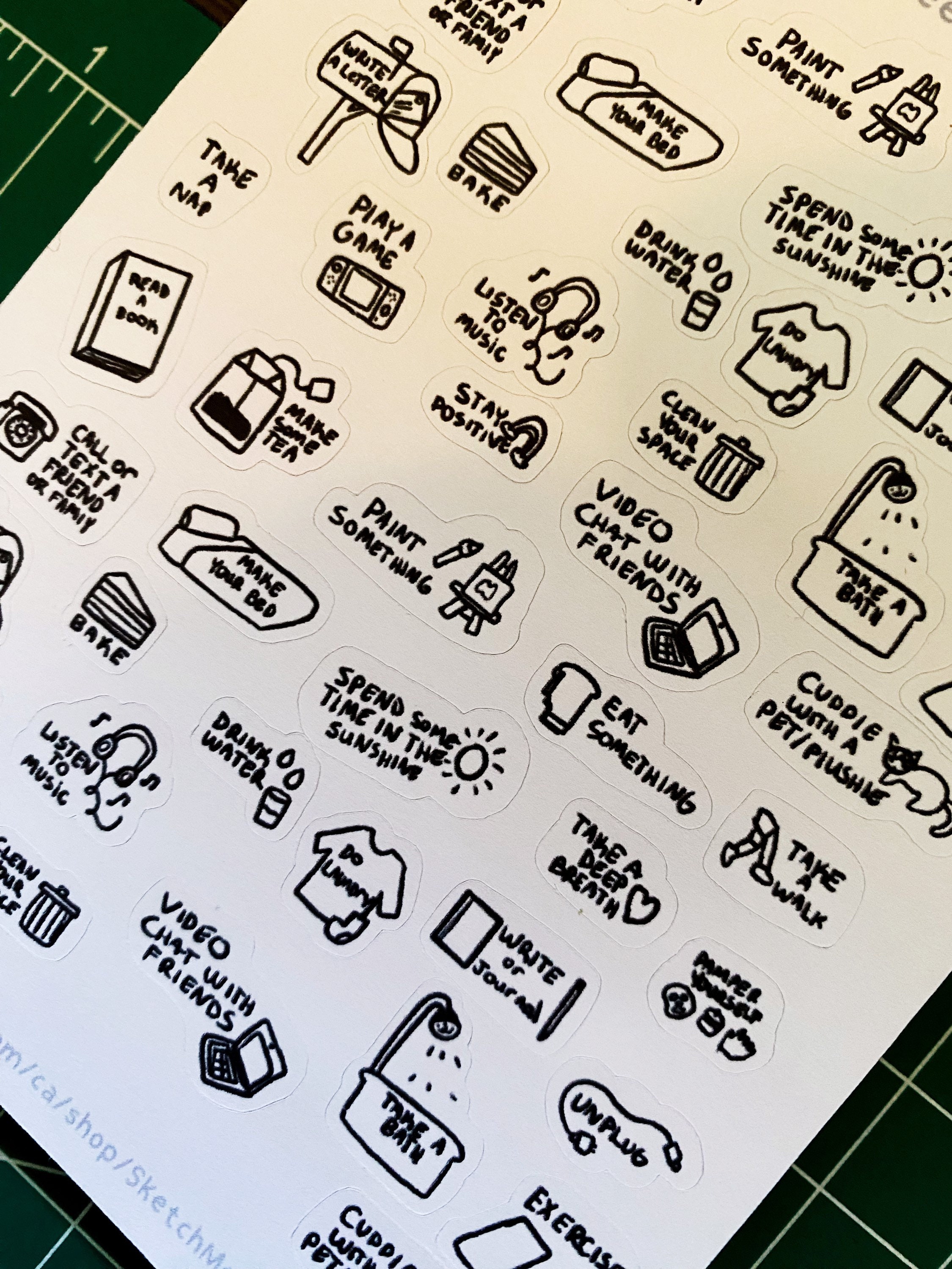 Self Care STICKER SHEET Aesthetic Planner Stickers Bullet - Etsy