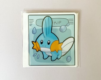 Mudkip Sticker | Poke | Weather Proof | Glossy Laminate | Kawaii art