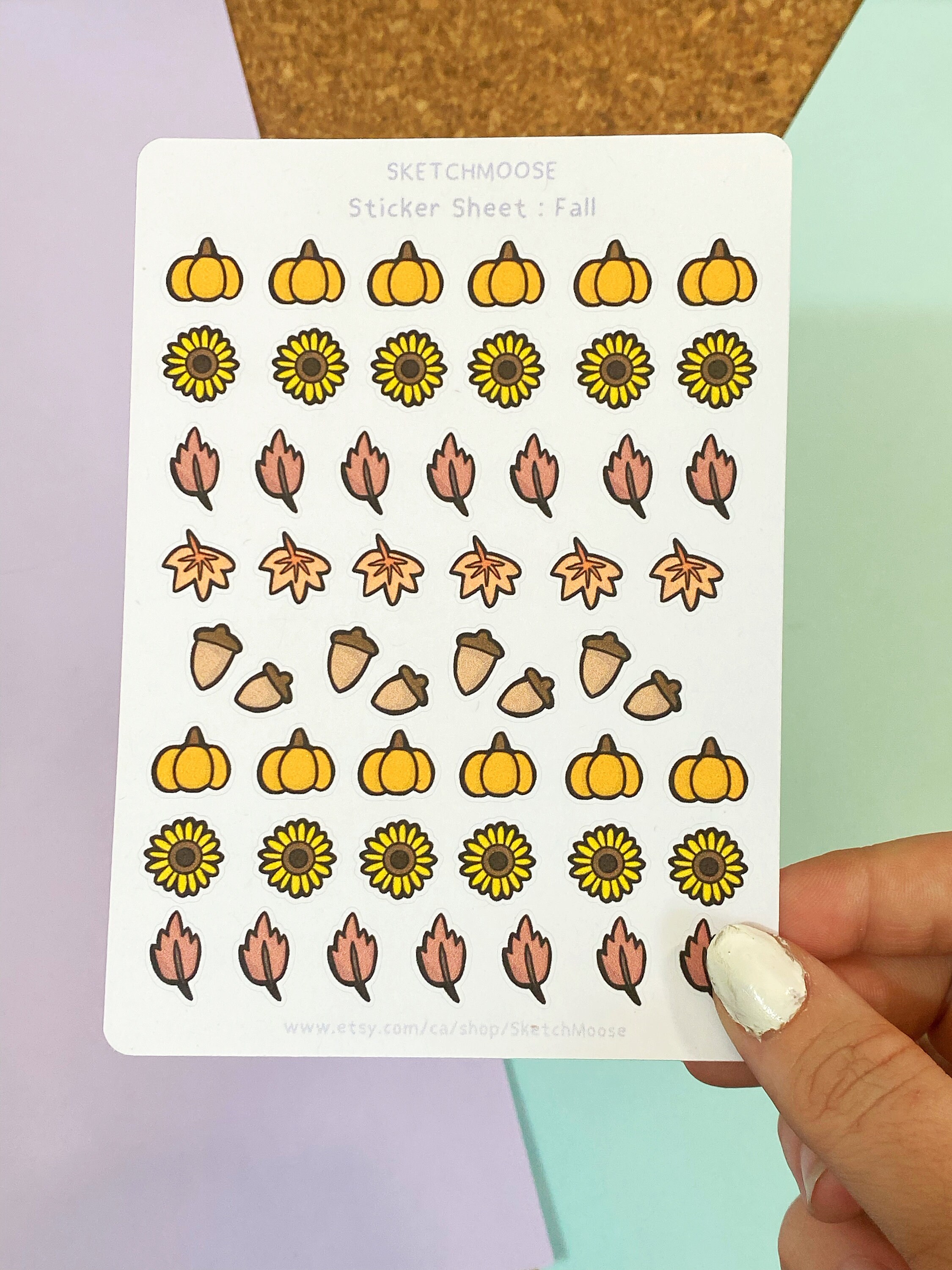 FALL STICKER SHEET | Fall Vibes Planner Stickers | Bullet Journal ...