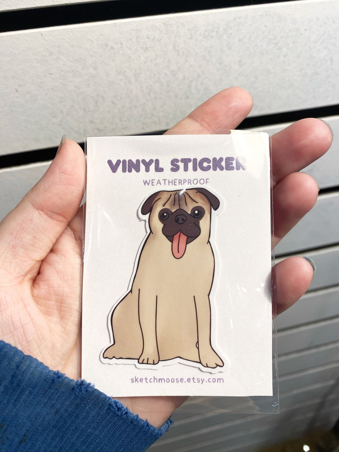 Pug Sticker | Weather Proof | Glossy Laminate | Pet | Dog Sticker | - Etsy
