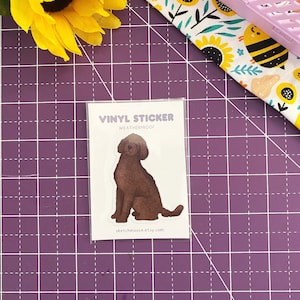 Sticker caniche brun | Preuve des intempéries | Stratifié brillant | Animal de compagnie | autocollant chien | Caniche