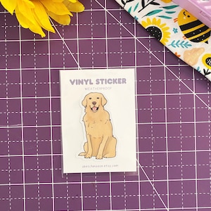 Etiqueta do golden retriever de <br> Entrega Rápida? À prova de intempéries | Laminado Brilhante | Animal de estimação | adesivo para cachorro | Goldie