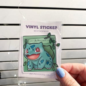 Sticker Bulbizarre | Poke | Preuve des intempéries | Stratifié brillant | Art kawaii