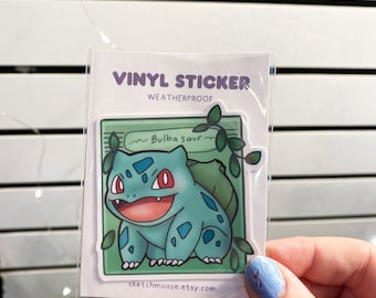 Bulbasaur Sticker | Poke | Weather Proof | Glossy Laminate | Kawaii art