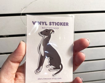 Italian Greyhound Sticker | Weather Proof | Glossy Laminate | Pet | Dog Sticker | Iggy