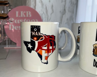 Houston Sports Teams Coffee Mug, Astros, Rockets, Dynamo, Texans Inspired Texas Design Mug