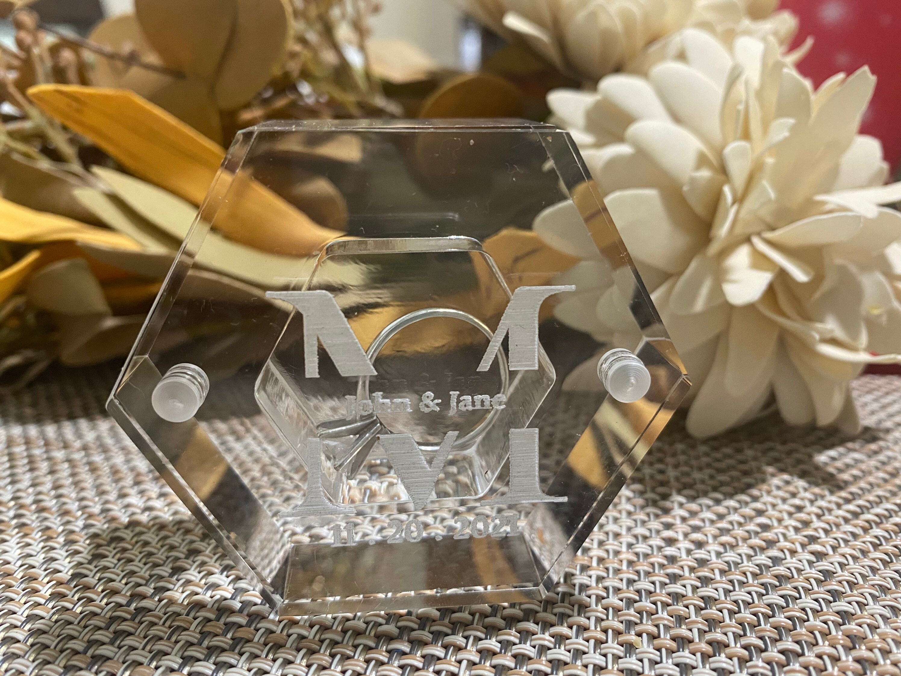 Clear Acrylic Wedding Ring Box Ring Holder Wedding Gift Etsy