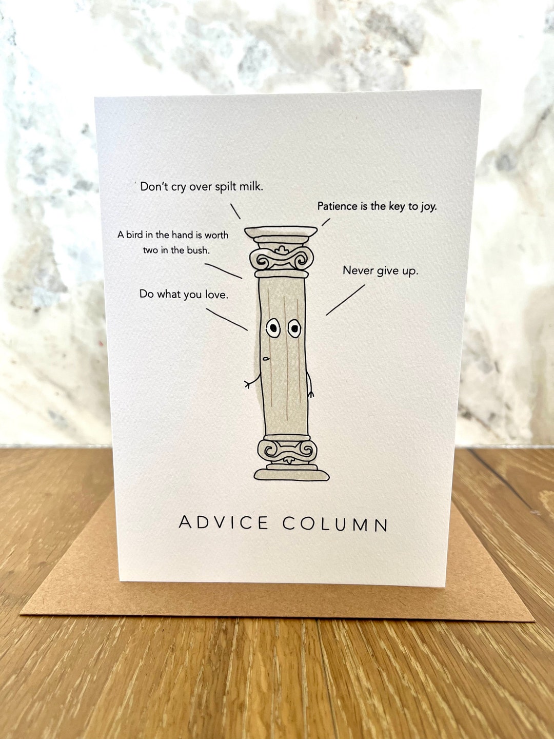 ADVICE COLUMN - Greeting Card Funny Wisdom Cute Unique Article Magazine ...