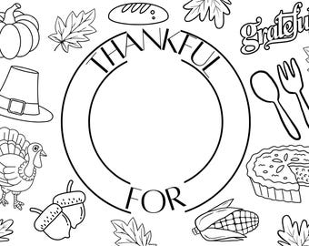 Thanksgiving Placemat Interactive Digital Download