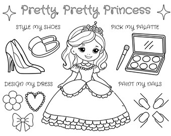 Pretty Princess Party Coloring Page