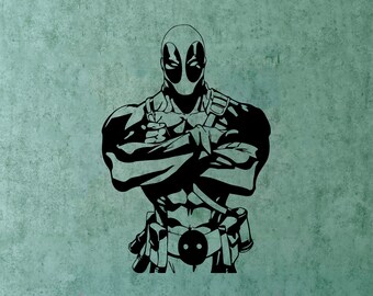 Deadpool Karate Kick Wall Decal Mural Dead Pool Sticker Poster Wall Vinyl n89 Deadpool Karate Kick Wall Decal Mural Dead Pool Sticker Poster Wall Vinyl n89
