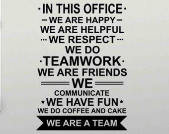 In This Office We are a Team Wall Decal Sign Vinyl Sticker Teamwork Quotes Office Wall Decor Gift Wall Art Motivational Poster Mural 98bar