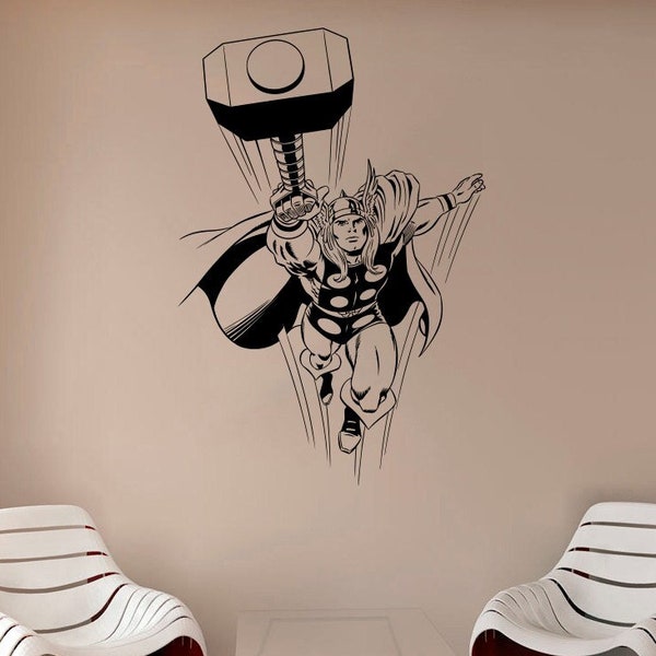 Thor Wall Decal Vinyl Sticker Superhero Wall Art Kids Room Decor Teen Poster Sign (8thr)