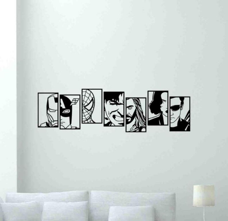 Superhero Wall Decal Superhero Wall Decor Vinyl Sticker Comics Etsy Canada