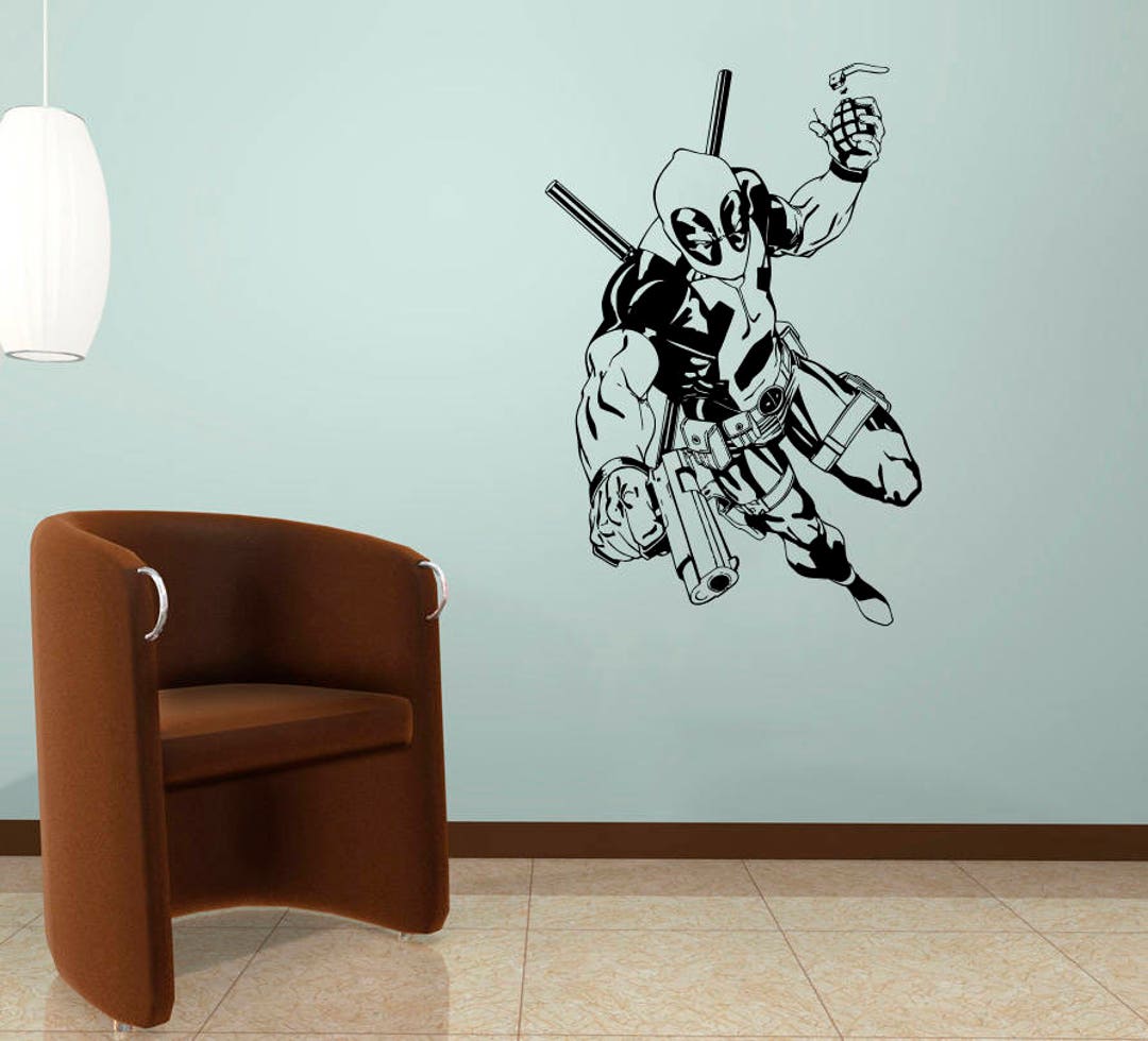 Action Film Sticker Deadpool Superhero Pattern Boy's Decal - Etsy