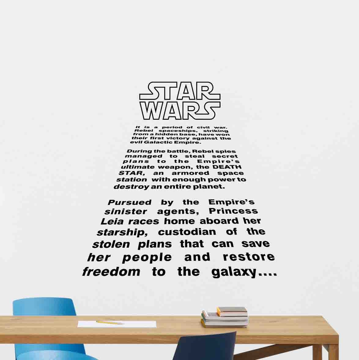 Star Wars Wall Decal A New Hope Episode 4 Quote Sign Geek Etsy Singapore