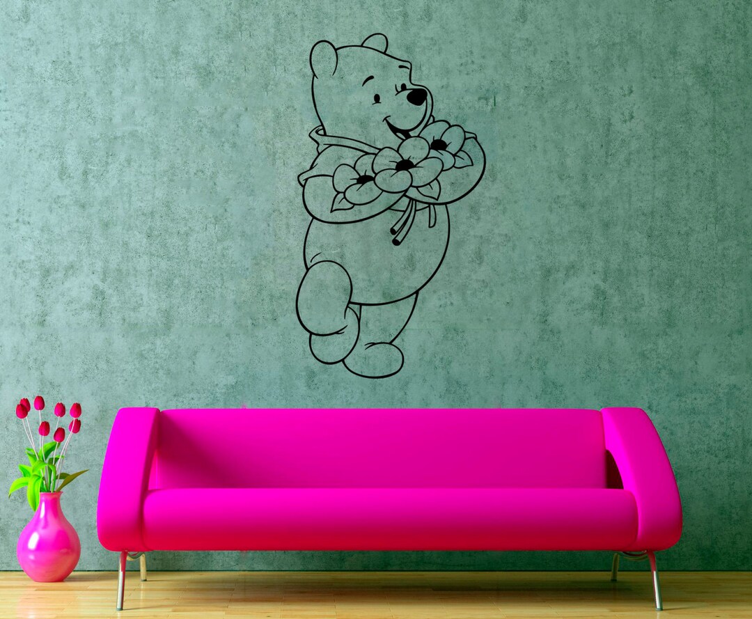 Pooh Bear Wall Decal Winnie Pooh Sticker Nursery Wall Decor Etsy