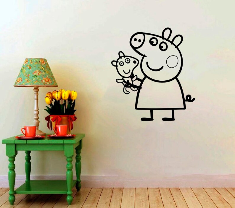 Peppa Pig Wall Decal Baby Girls Stickers Nursery Interior Image 0