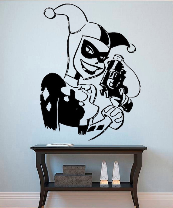 Harley Quinn Wall Harley Quinn Wall Vinyl Sticker Etsy Israel