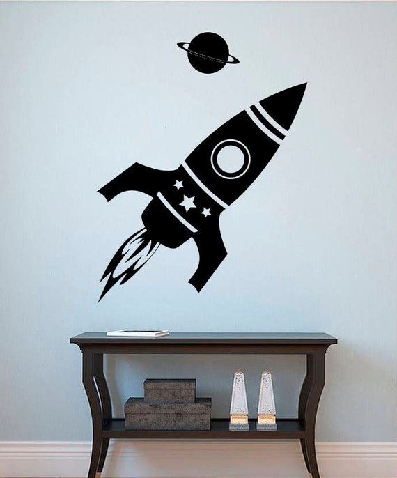 おもちゃ Rocket Space Bedroom Wall Decor Nursery Vinyl Wall Stic