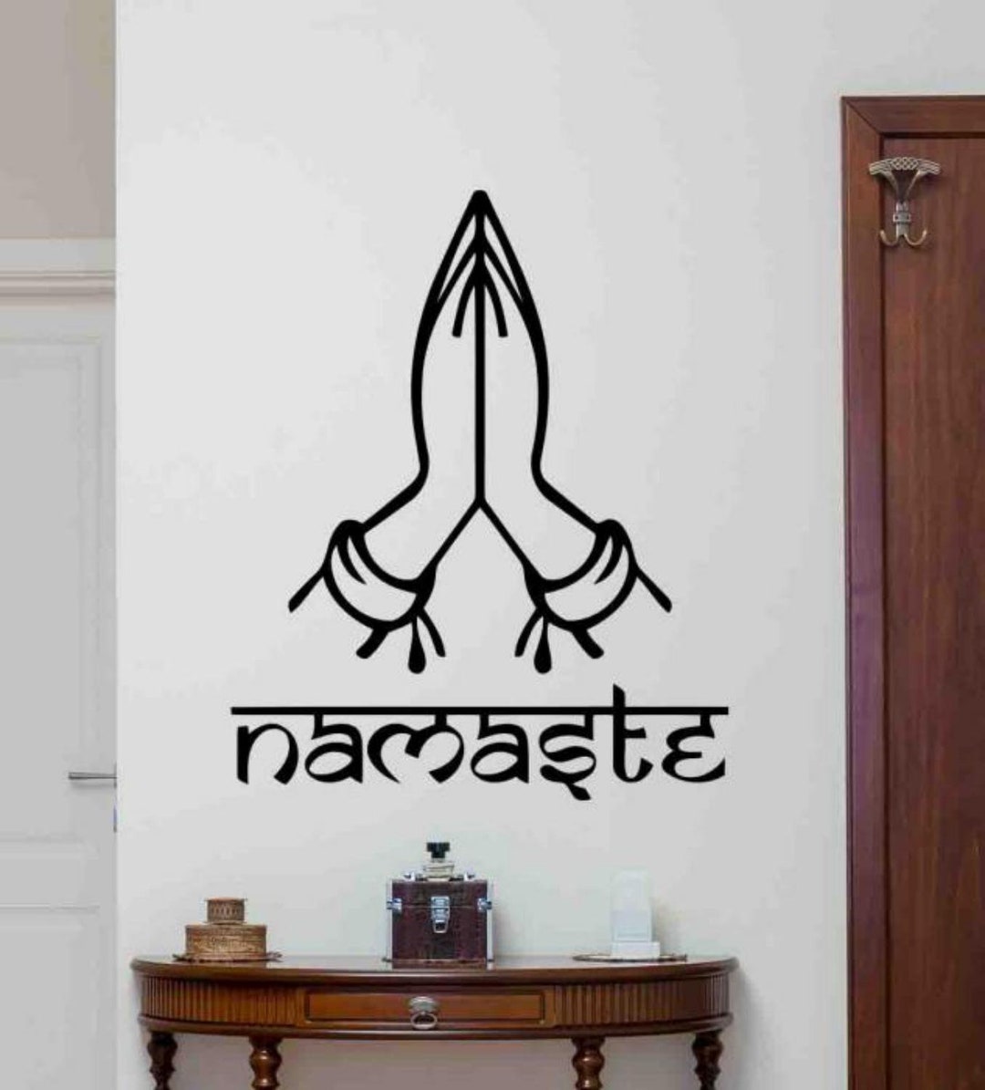 Namaste Wall Decal Namaste Sign Praying Hands Vinyl Sticker Yoga Studio