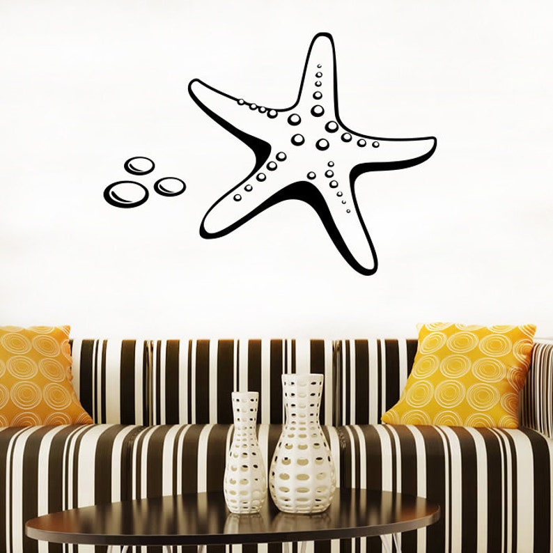 Starfish Wall Vinyl Decal Starfish Vinyl Sticker Nautical Etsy
