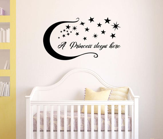 Une Princesse Dort Ici Murale Citation Bebe Fille Chambre Etsy France