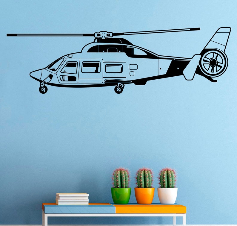 Helicopter Wall Decal Copter Vinyl Sticker Helicopters Decals Etsy