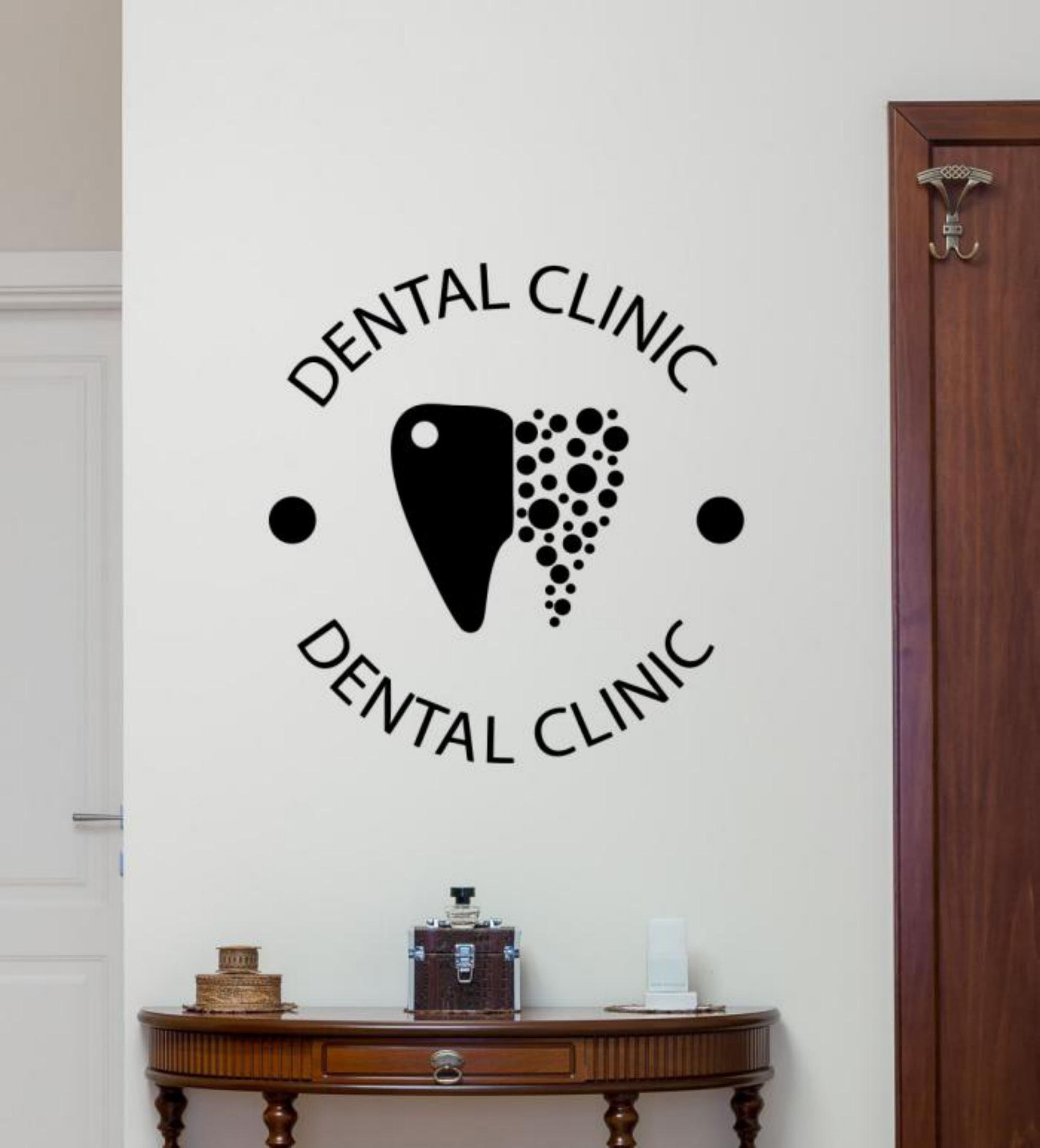 Dental Clinic Wall Decal Stomatology Office Teeth Sign Logo - Etsy