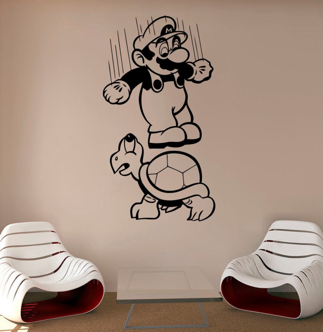 Mario Wall Vinyl Decal Super Mario Wall Sticker Game's Etsy