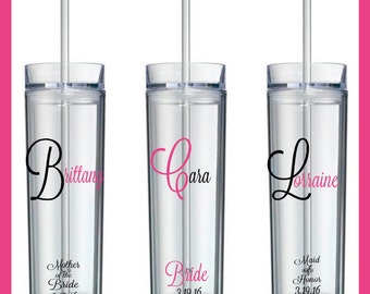 Wedding Tumblers, Bride, Bridesmaid Gifts,Personalized Gift, Groom, Groomsmen, Wedding Day, Mother of the Bride, Mother of the Groom, Mom